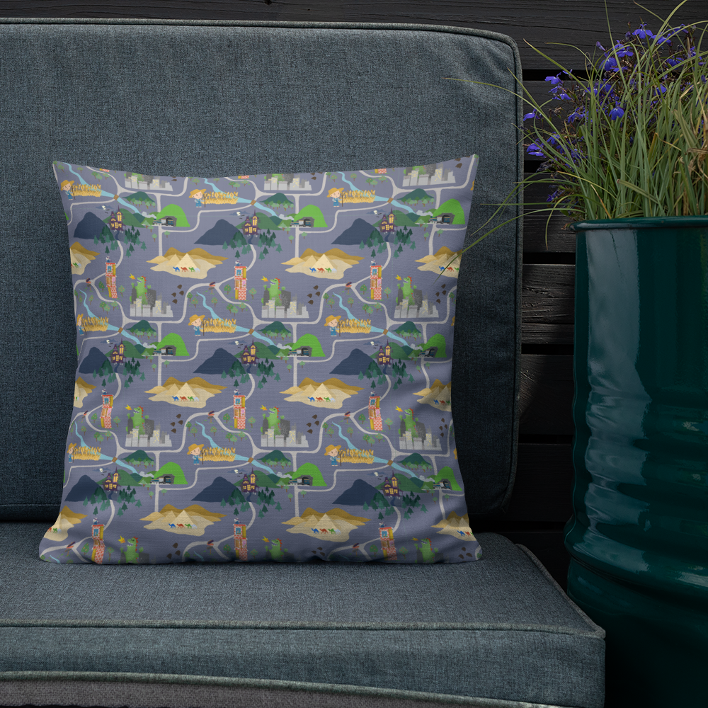 Board Game Map (Grey) Premium cushion
