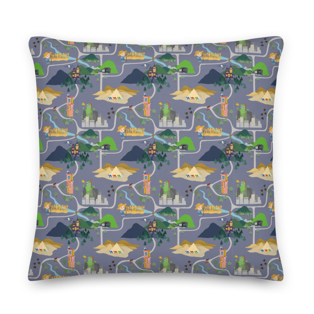 Board Game Map (Grey) Premium cushion