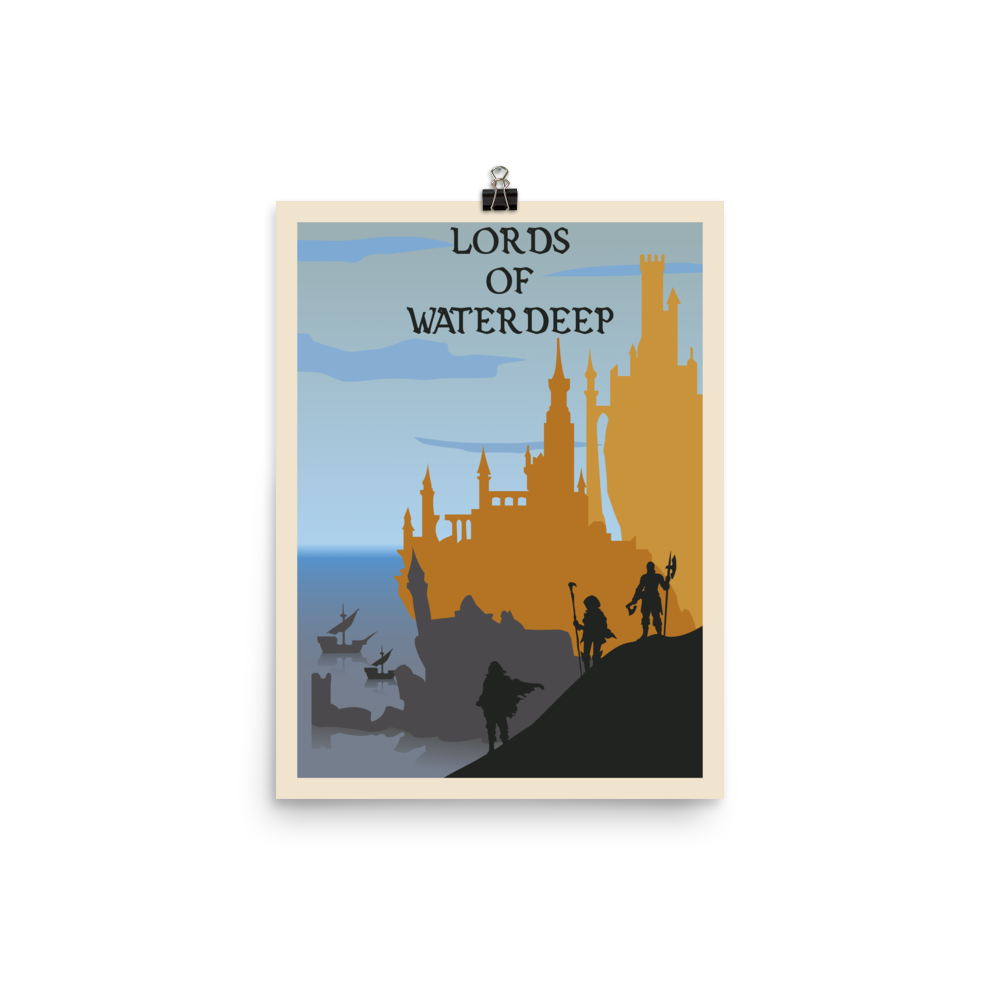 Lords of Waterdeep Minimalist Board Game Art Poster