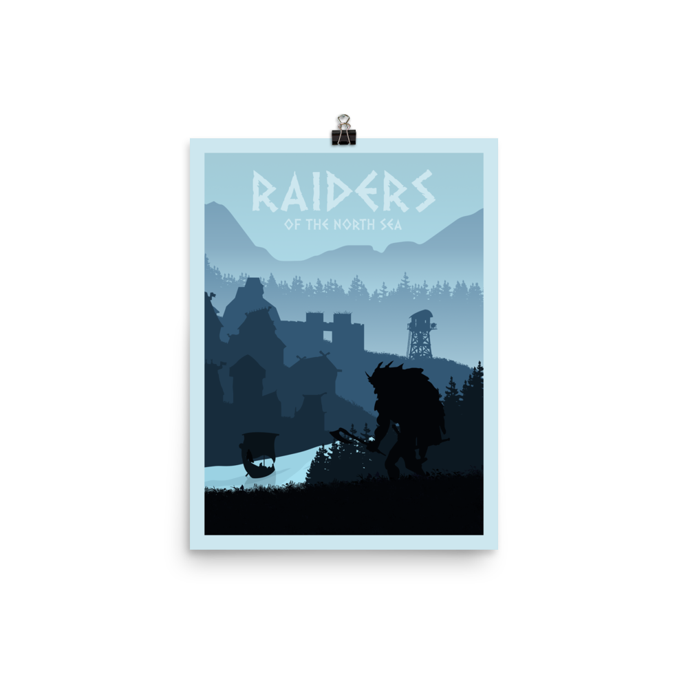 Raiders of the North Sea Minimalist Board Game Art Poster