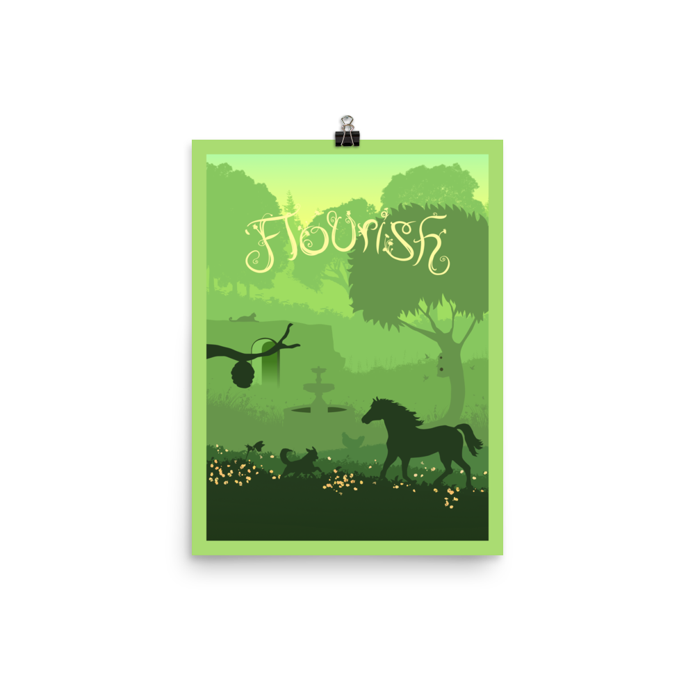 Flourish Minimalist Board Game Art Poster