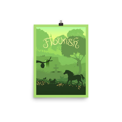 Flourish Minimalist Board Game Art Poster