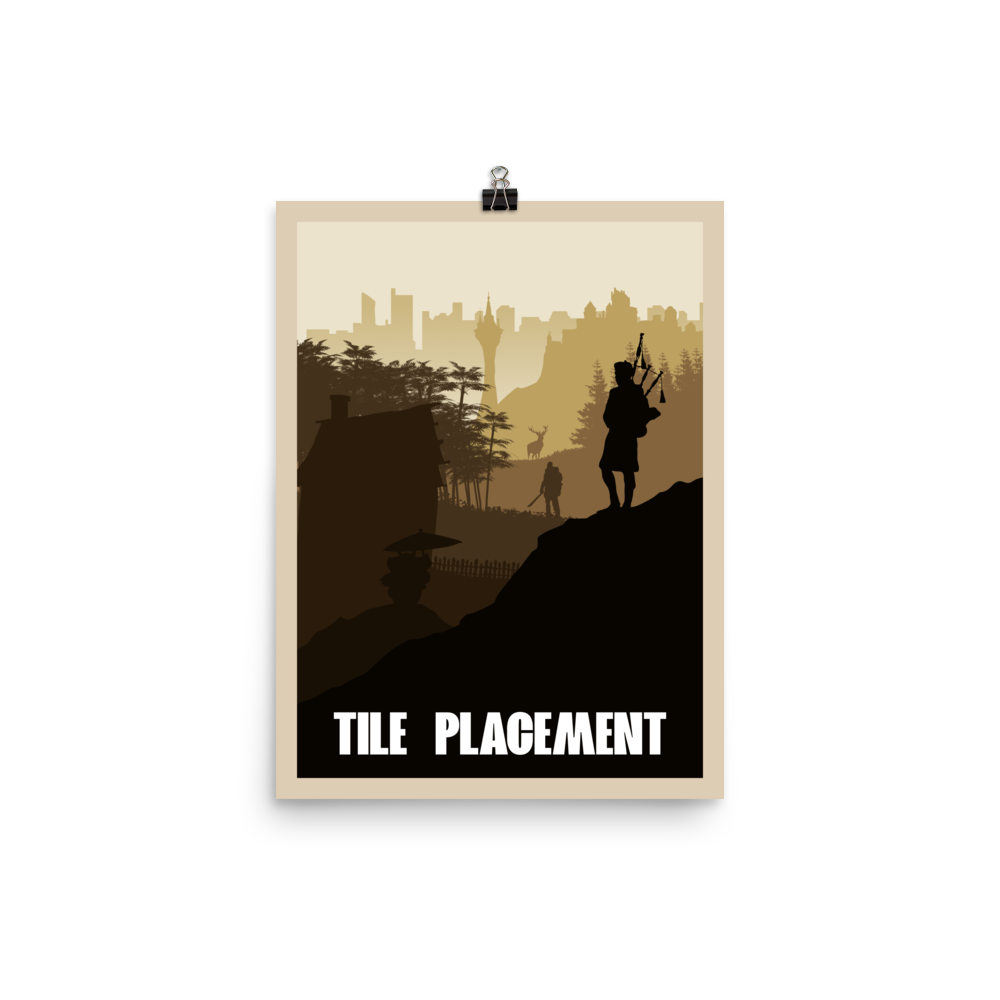Tile Placement Board Game Mechanic Minimalist Board Game Art Poster