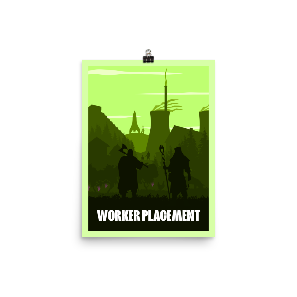 Worker Placement Board Game Mechanic Minimalist Board Game Art Poster