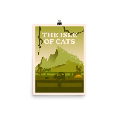 The Isle of Cats (Green) Minimalist Board Game Art Poster