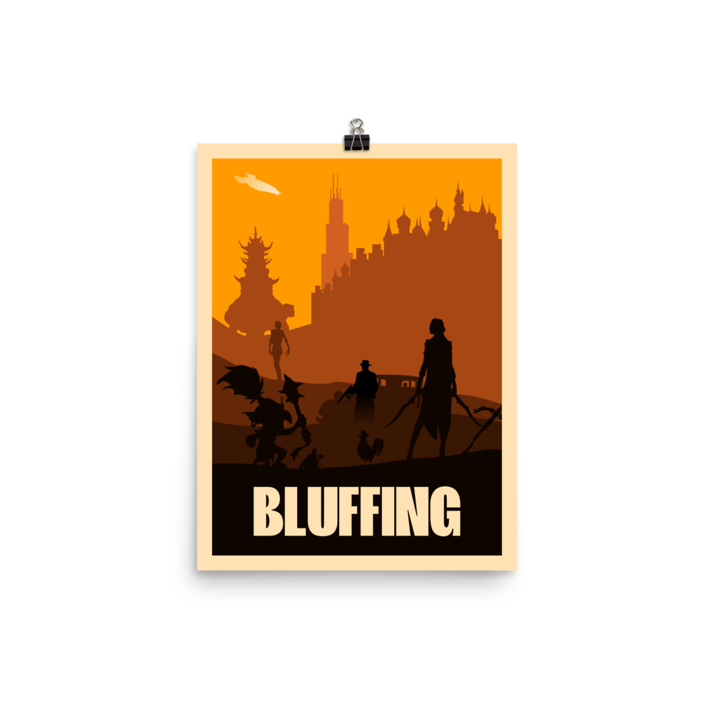 Bluffing Board Game Mechanic Minimalist Board Game Art Poster