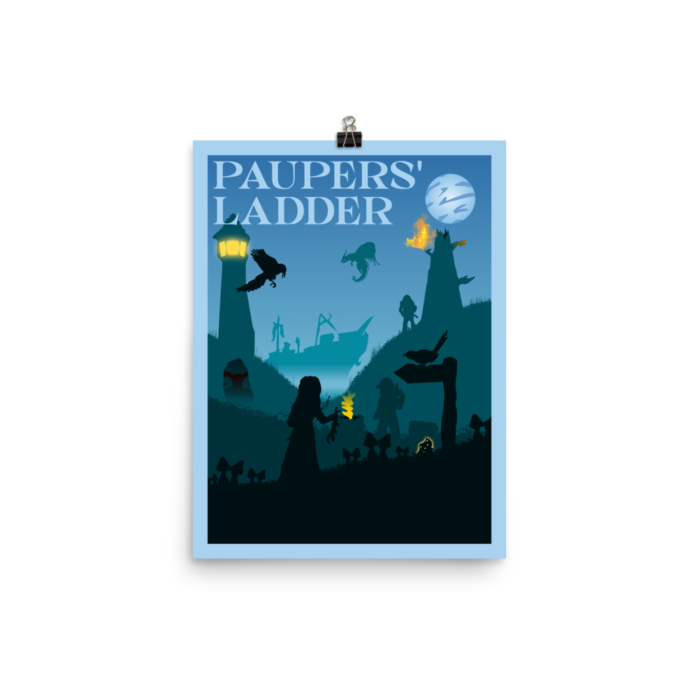 Pauper's Ladder Minimalist Board Game Art Poster