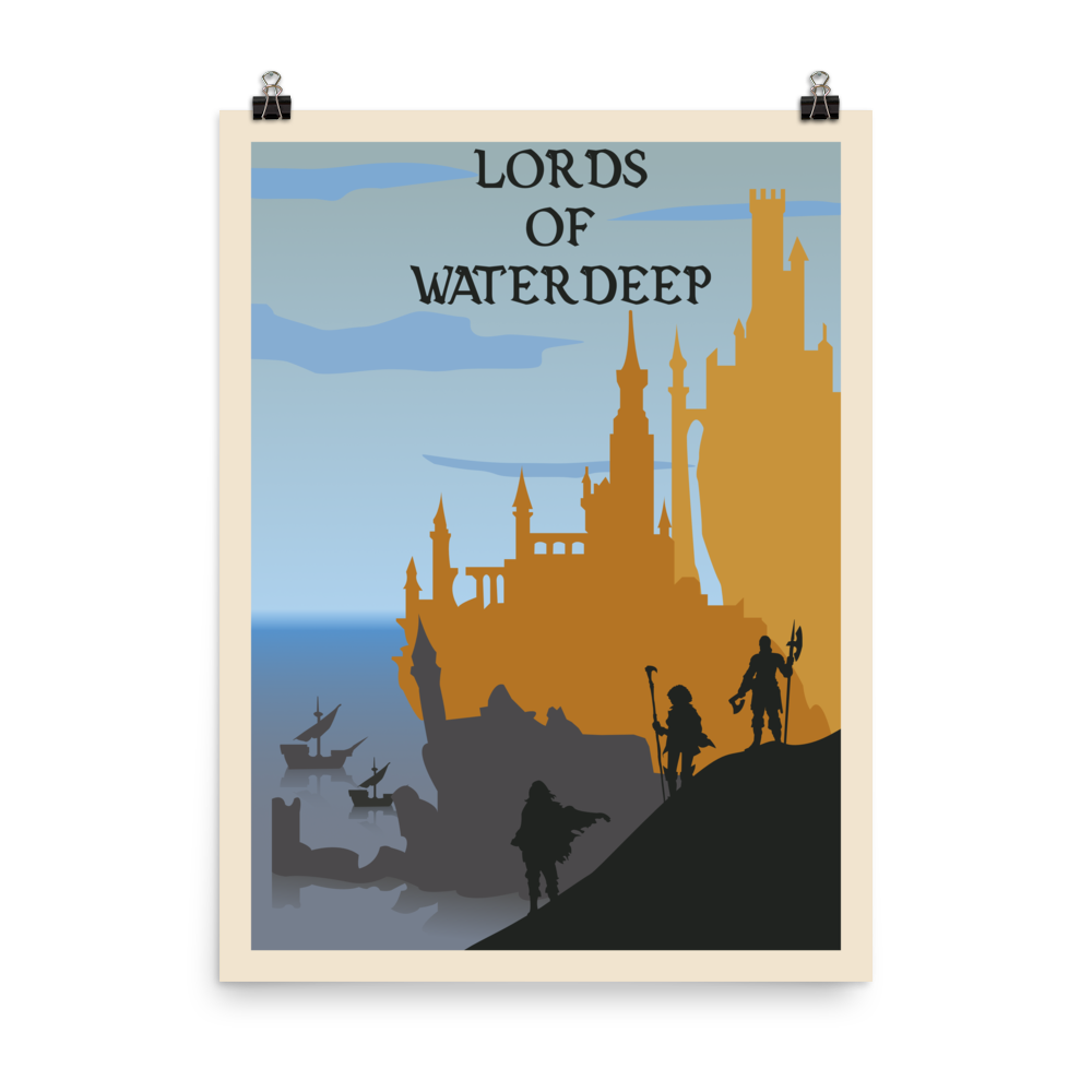 Lords of Waterdeep Minimalist Board Game Art Poster