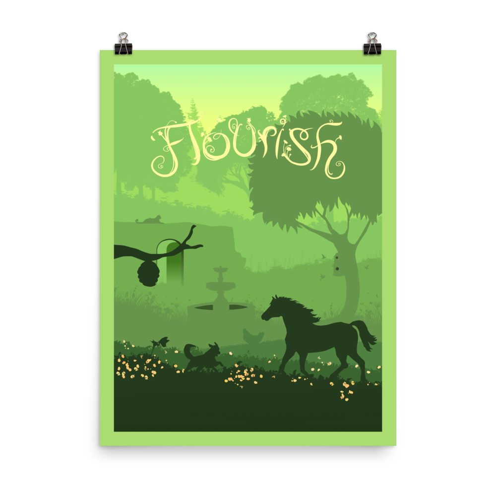 Flourish Minimalist Board Game Art Poster