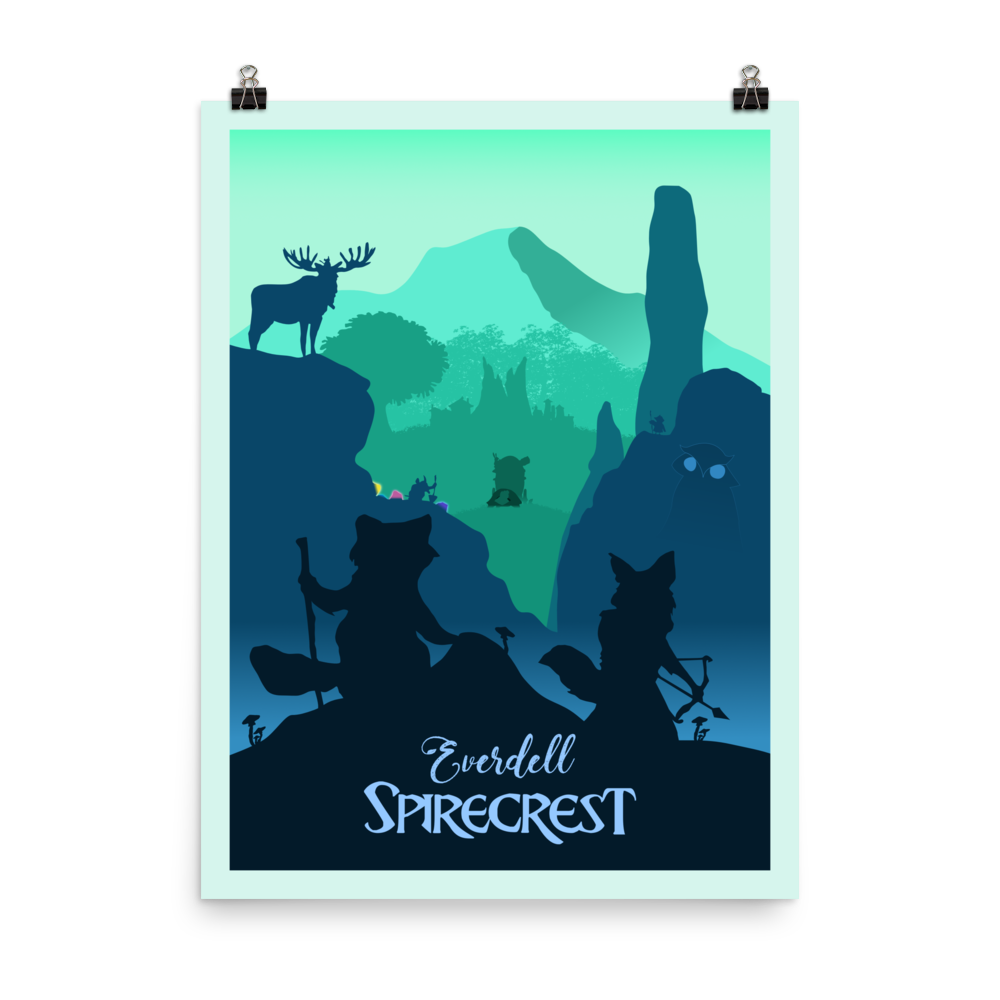 Everdell Spirecrest Minimalist Board Game Art Poster