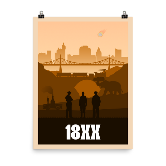 18XX (Day) Board Game Mechanic Minimalist Board Game Art Poster