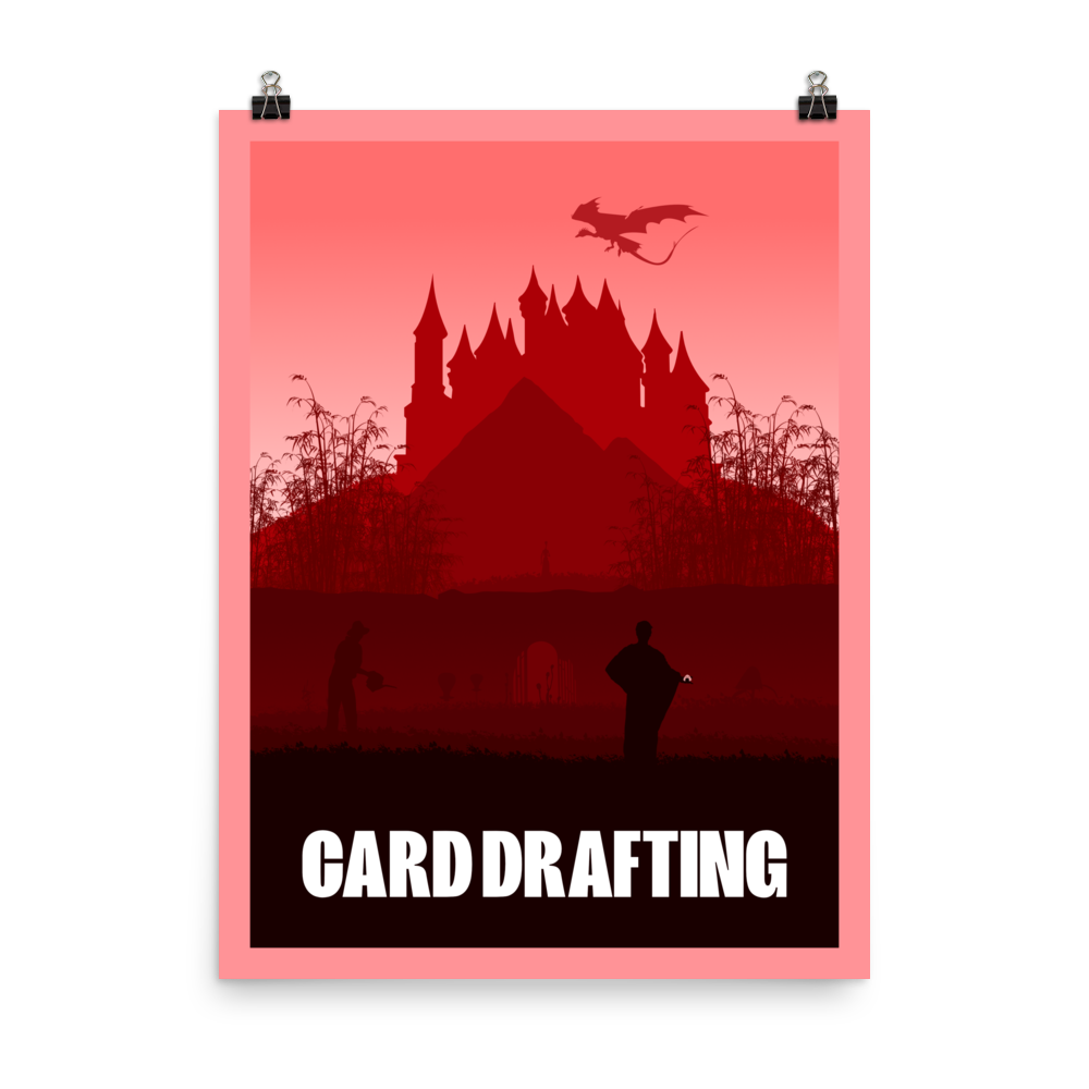 Card Drafting Board Game Mechanic Minimalist Board Game Art Poster