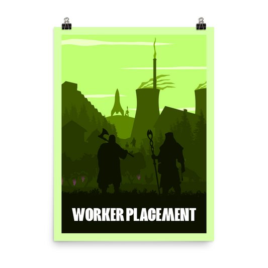 Worker Placement Board Game Mechanic Minimalist Board Game Art Poster