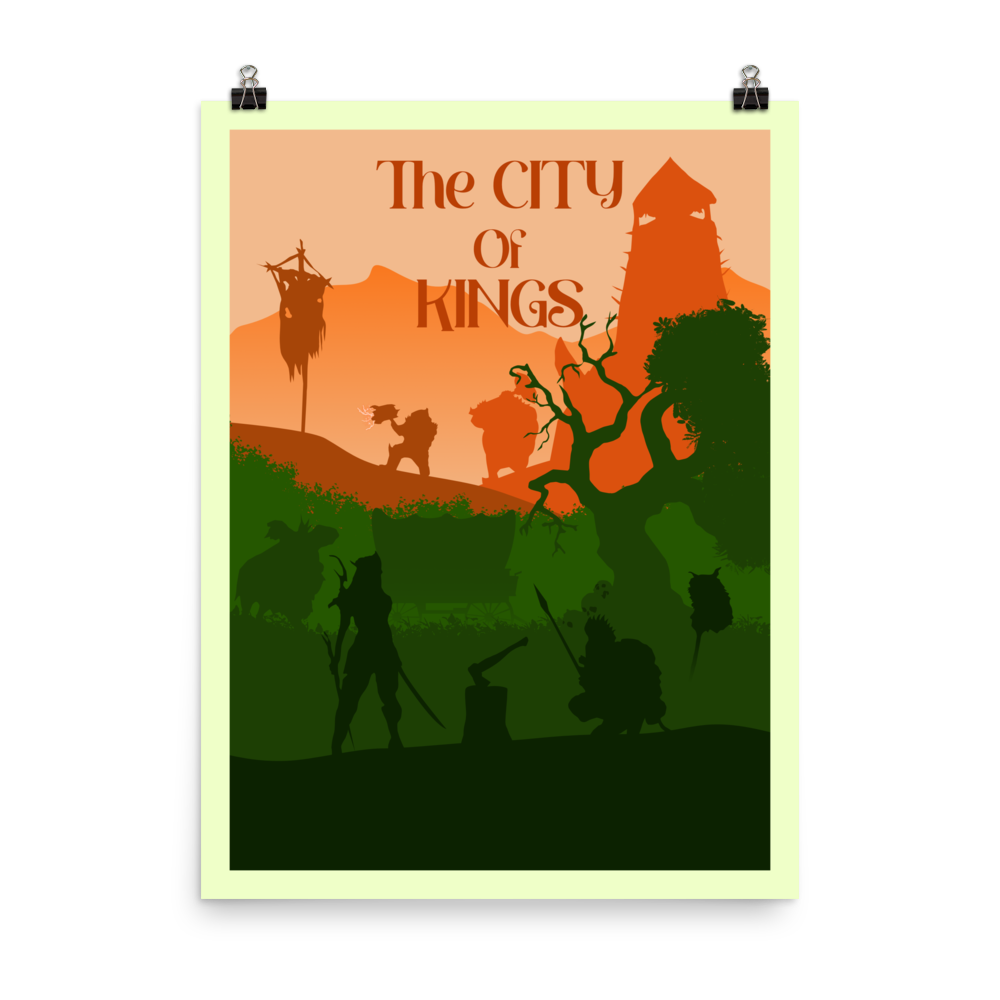 The City of Kings Minimalist Board Game Art Poster