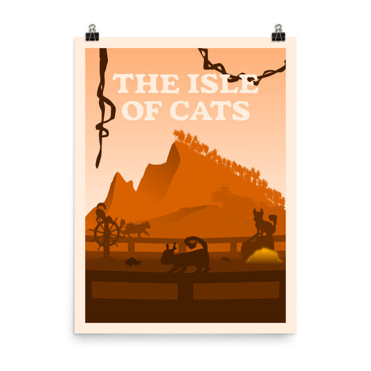 The Isle of Cats (Orange) Minimalist Board Game Art Poster