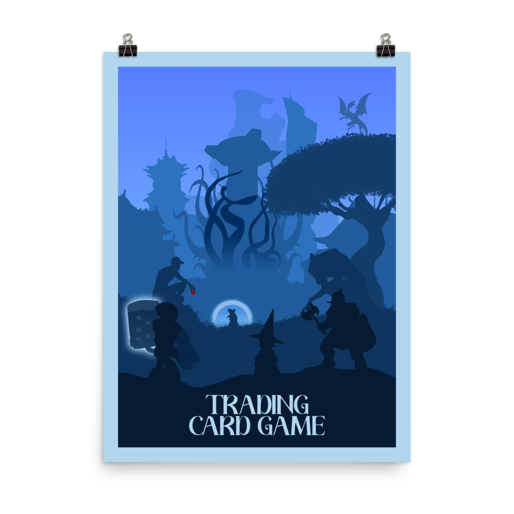 Trading Card Game Board Game Mechanic Minimalist Board Game Art Poster