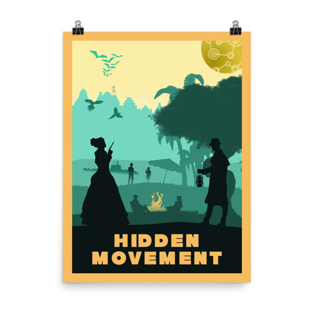Hidden Movement Board Game Mechanic Minimalist Board Game Art Poster