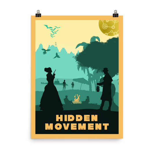 Hidden Movement Board Game Mechanic Minimalist Board Game Art Poster