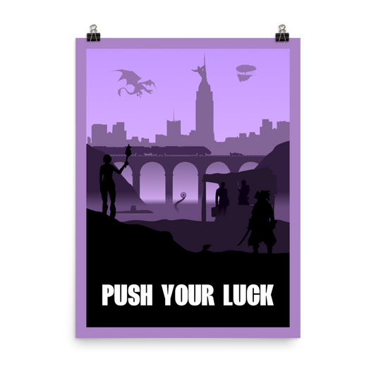 Push Your Luck Board Game Mechanic Minimalist Board Game Art Poster