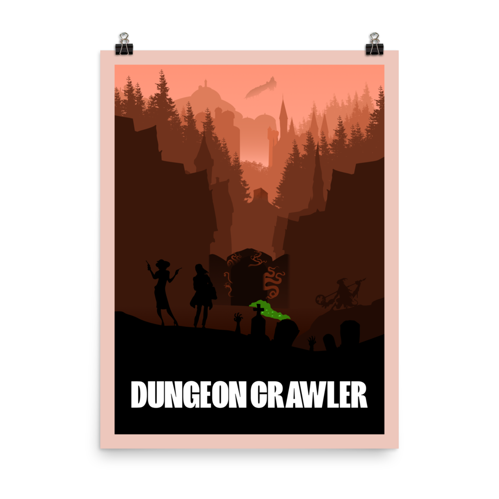 Dungeon Crawler Board Game Mechanic Minimalist Board Game Art Poster