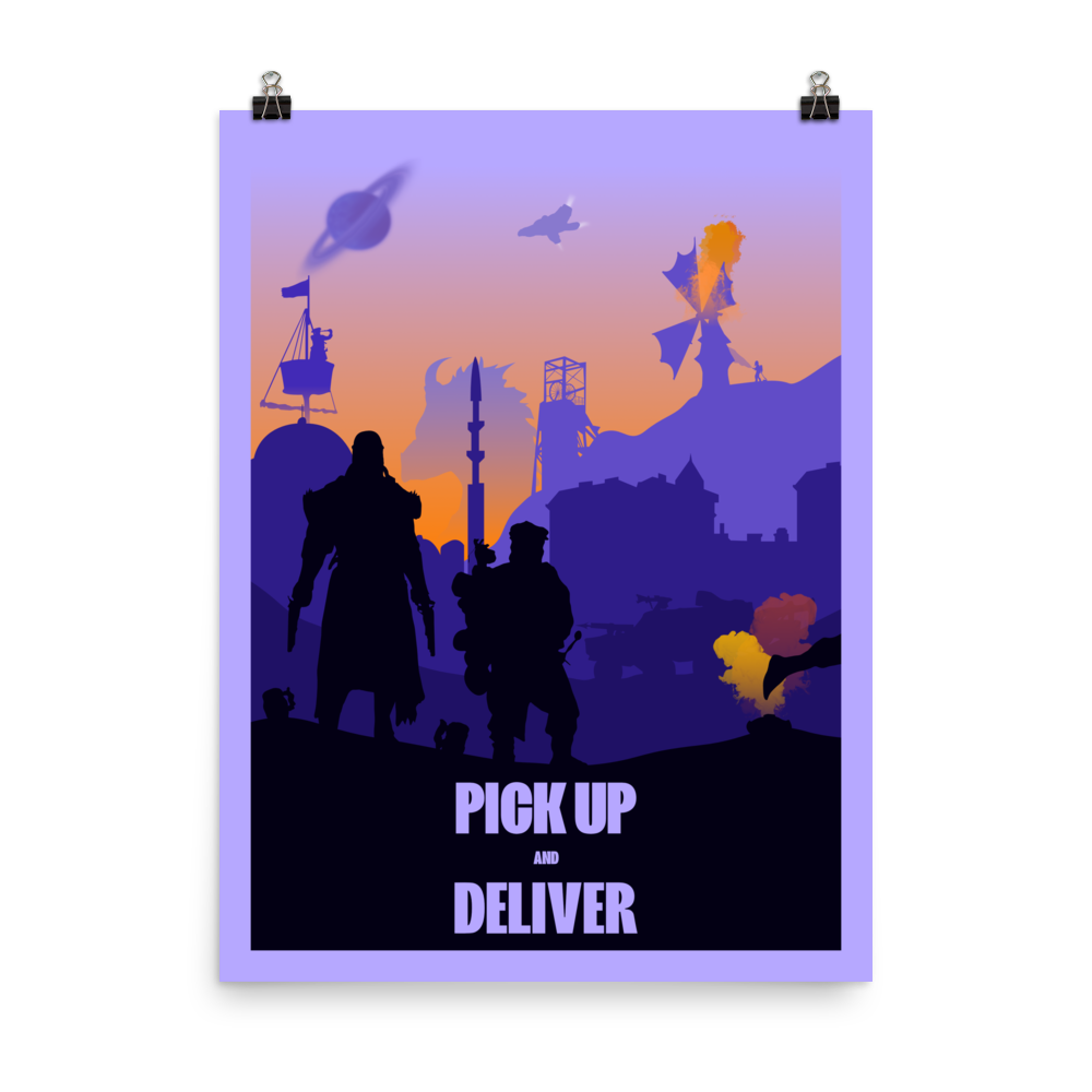 Pick Up and Deliver Board Game Mechanic Minimalist Board Game Art Poster