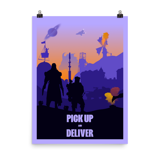 Pick Up and Deliver Board Game Mechanic Minimalist Board Game Art Poster