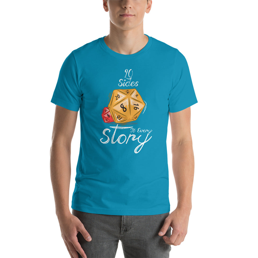 20 Sides To Every Story with Dice Dungeon RPG Unisex T-Shirt