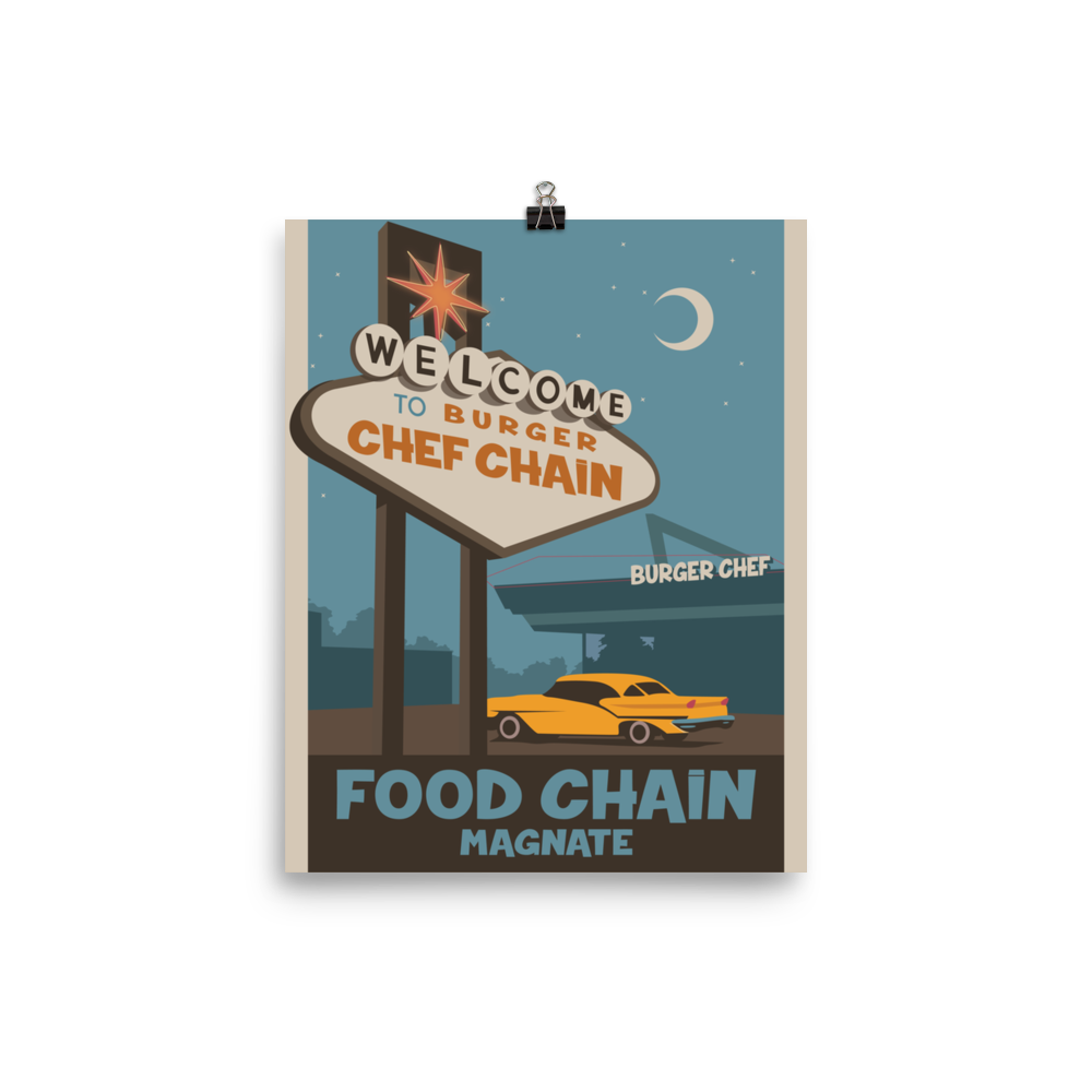 Food Chain Magnate Minimalist Board Game Art Poster