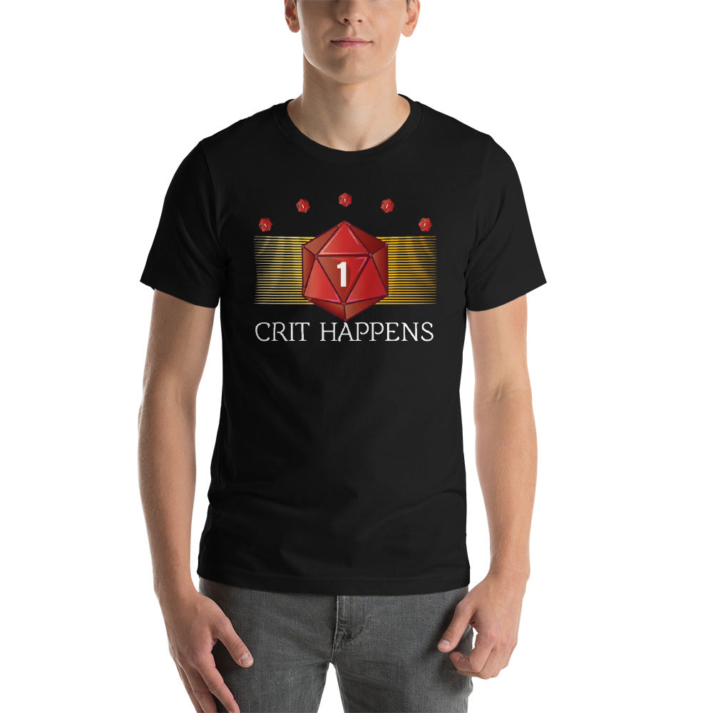 D20 Dice Crit Happens Dungeon RPG Unisex T-Shirt