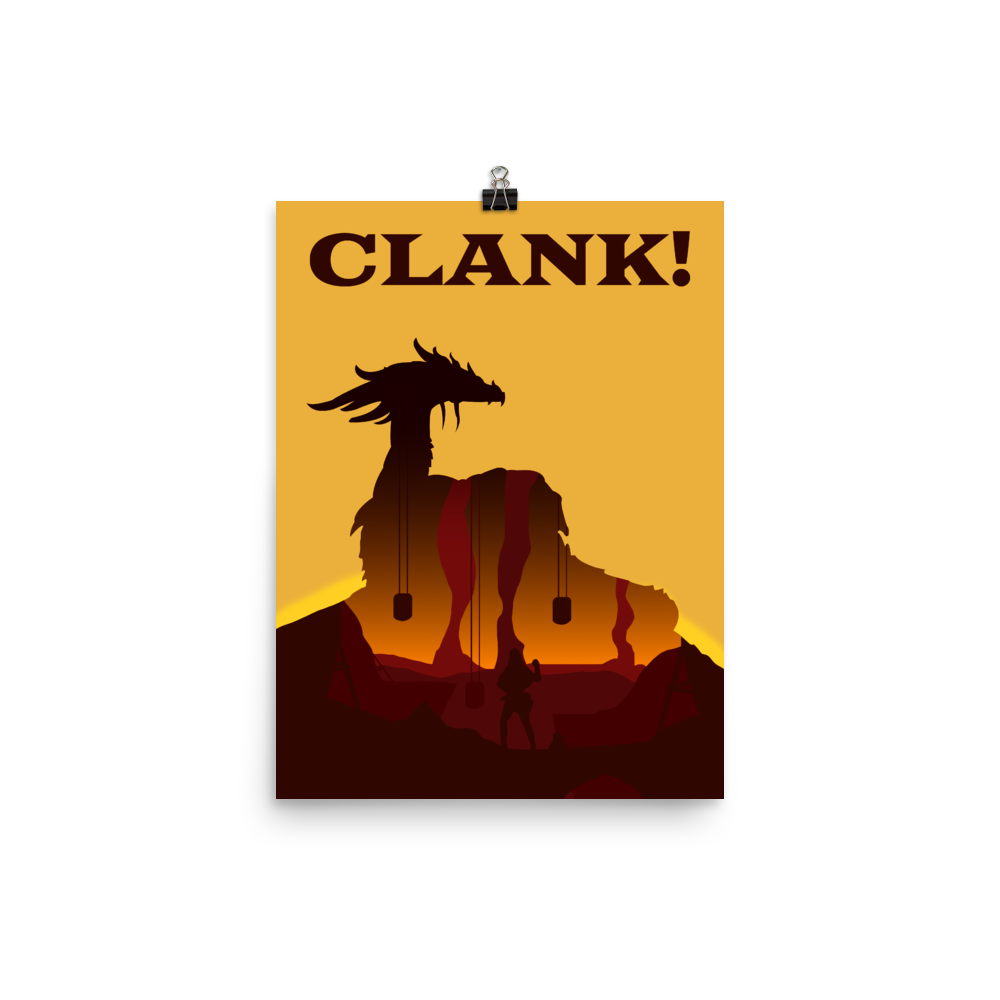 Clank! Board game Silhouette Art Poster
