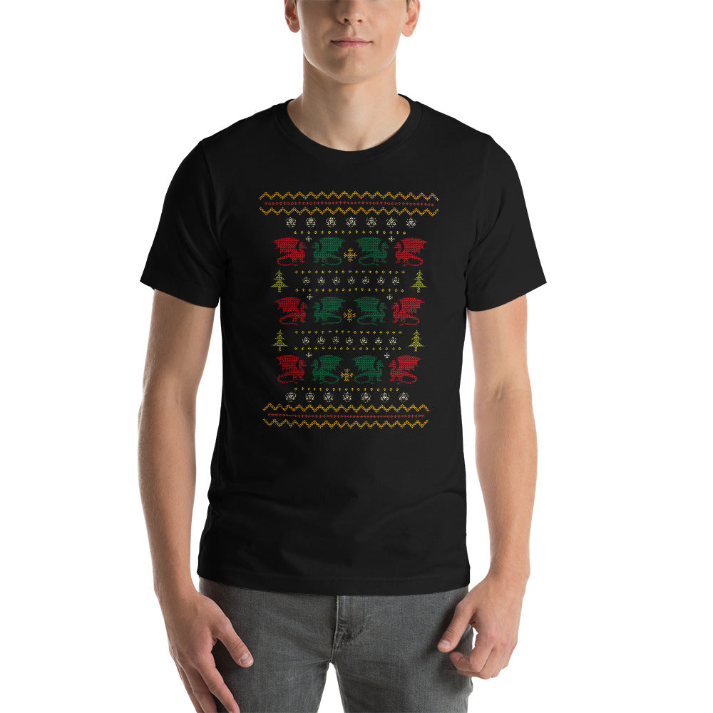 Dragon Festive Sweater Christmas Dungeon RPG Unisex T-Shirt