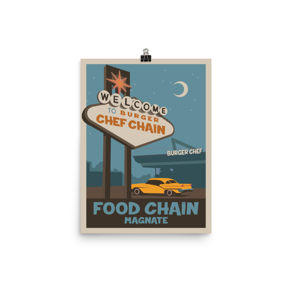 Food Chain Magnate Minimalist Board Game Art Poster