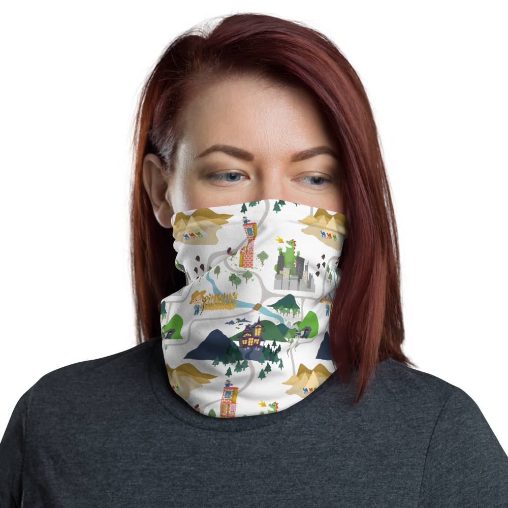 Board Game Map (White) Inspired Unisex Neck Gaiter/ Face Mask