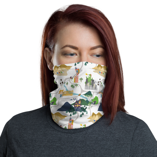 Board Game Map (White) Inspired Unisex Neck Gaiter/ Face Mask