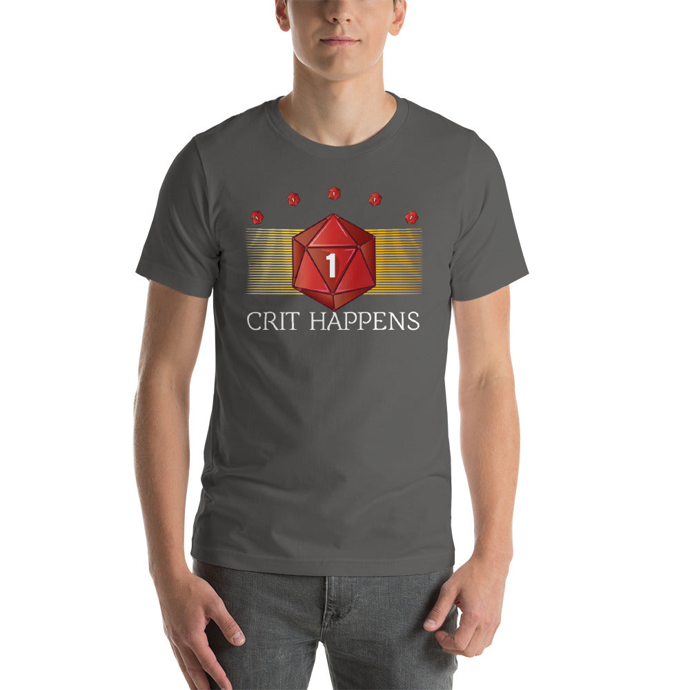 D20 Dice Crit Happens Dungeon RPG Unisex T-Shirt