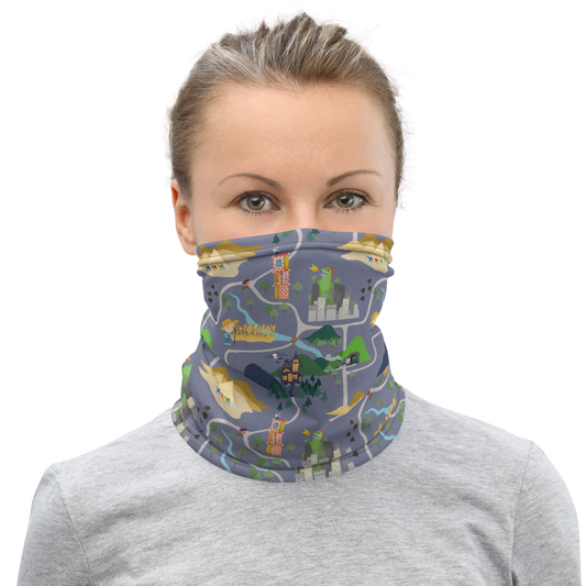 Board Game Map (Grey) Inspired Unisex Neck Gaiter/ Face Mask