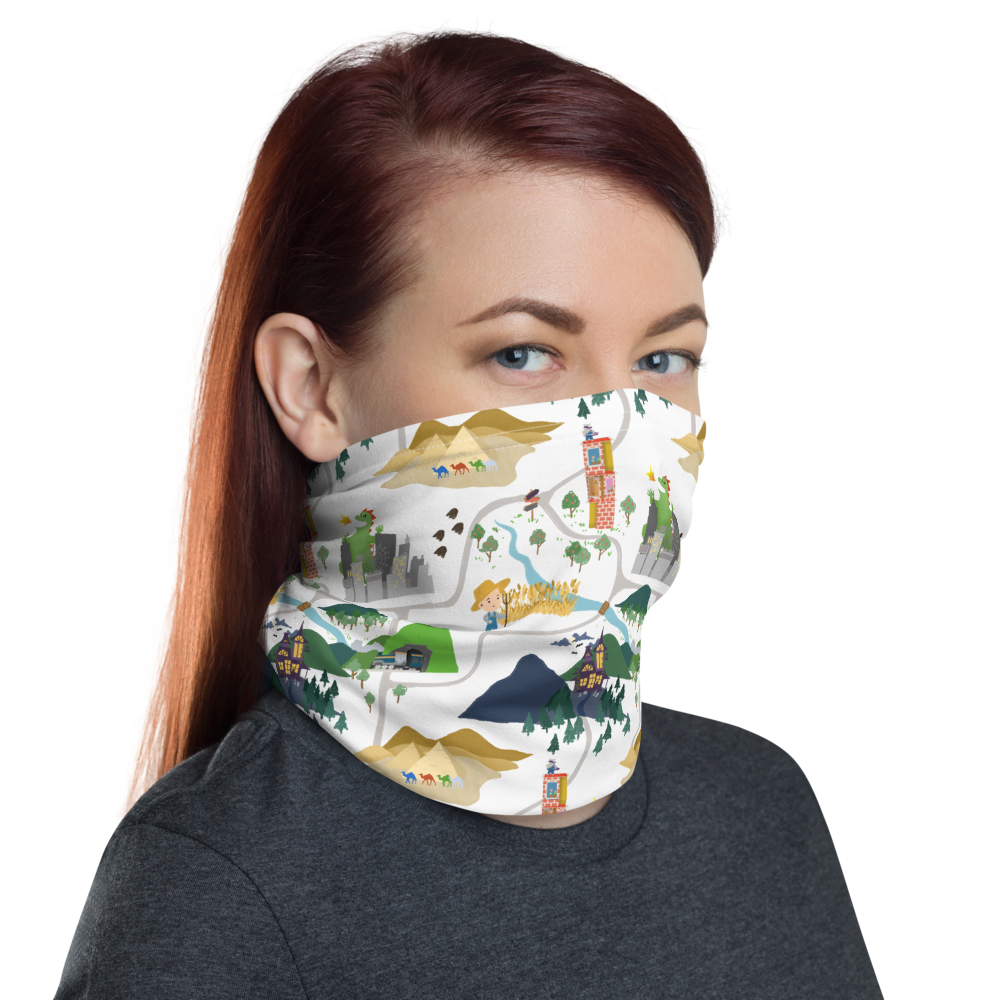 Board Game Map (White) Inspired Unisex Neck Gaiter/ Face Mask