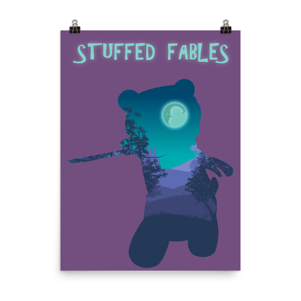Stuffed Fables Board Game Silhouette Art Poster