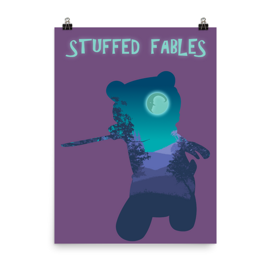 Stuffed Fables Board Game Silhouette Art Poster