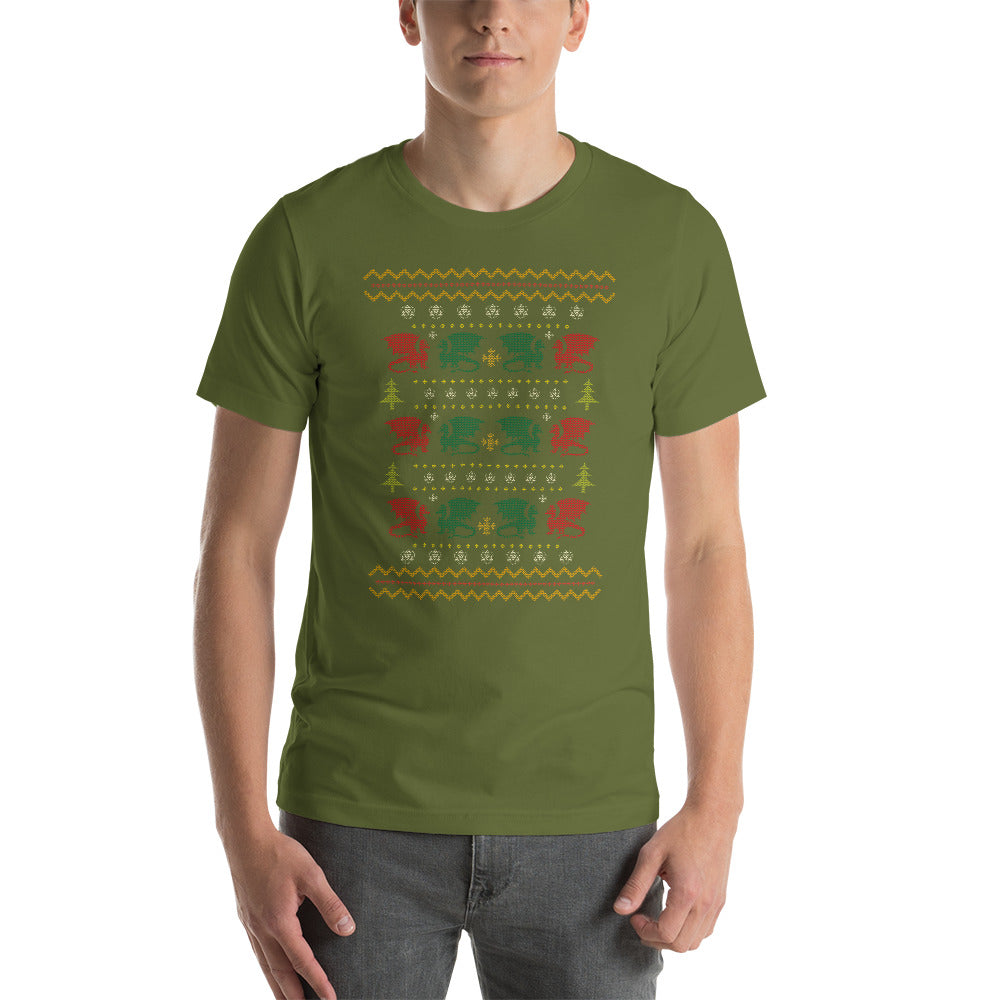 Dragon Festive Sweater Christmas Dungeon RPG Unisex T-Shirt