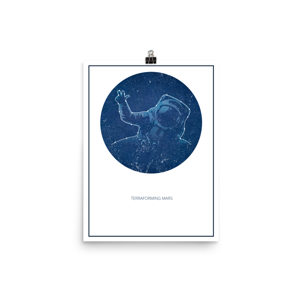 Terraforming Mars Board Game White Star Constellation Art Poster