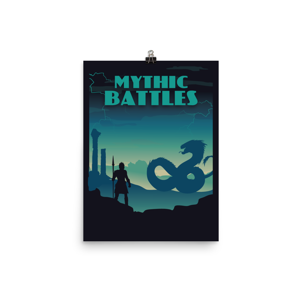 Mythic Battles Minimalist Board Game Art Poster