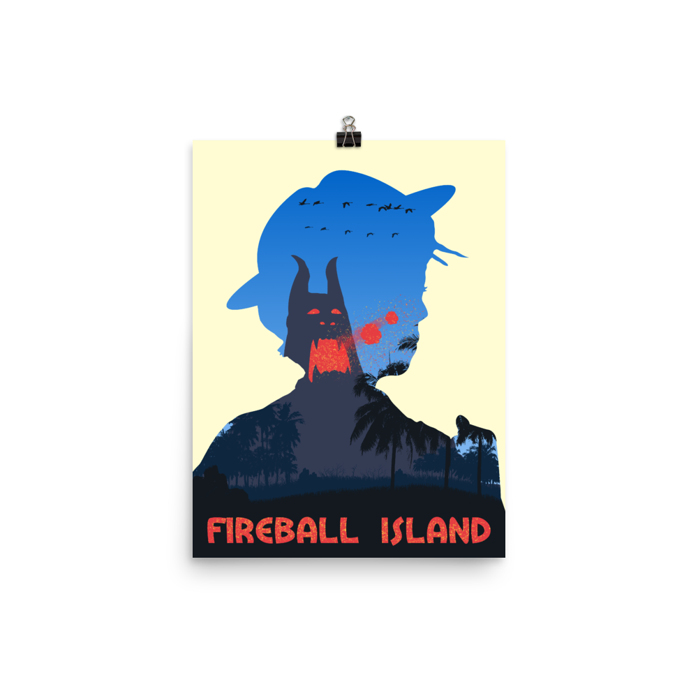 Fireball Island Board Game Silhouette Art Poster