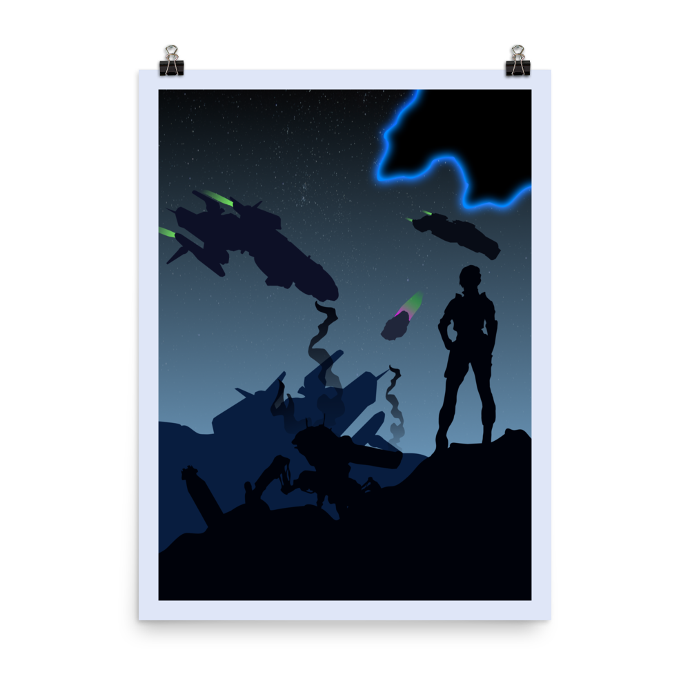 Space Alert Minimalist Board Game Art Poster