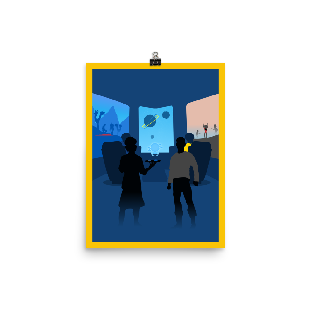 Starship Captains Minimalist Board Game Art Poster