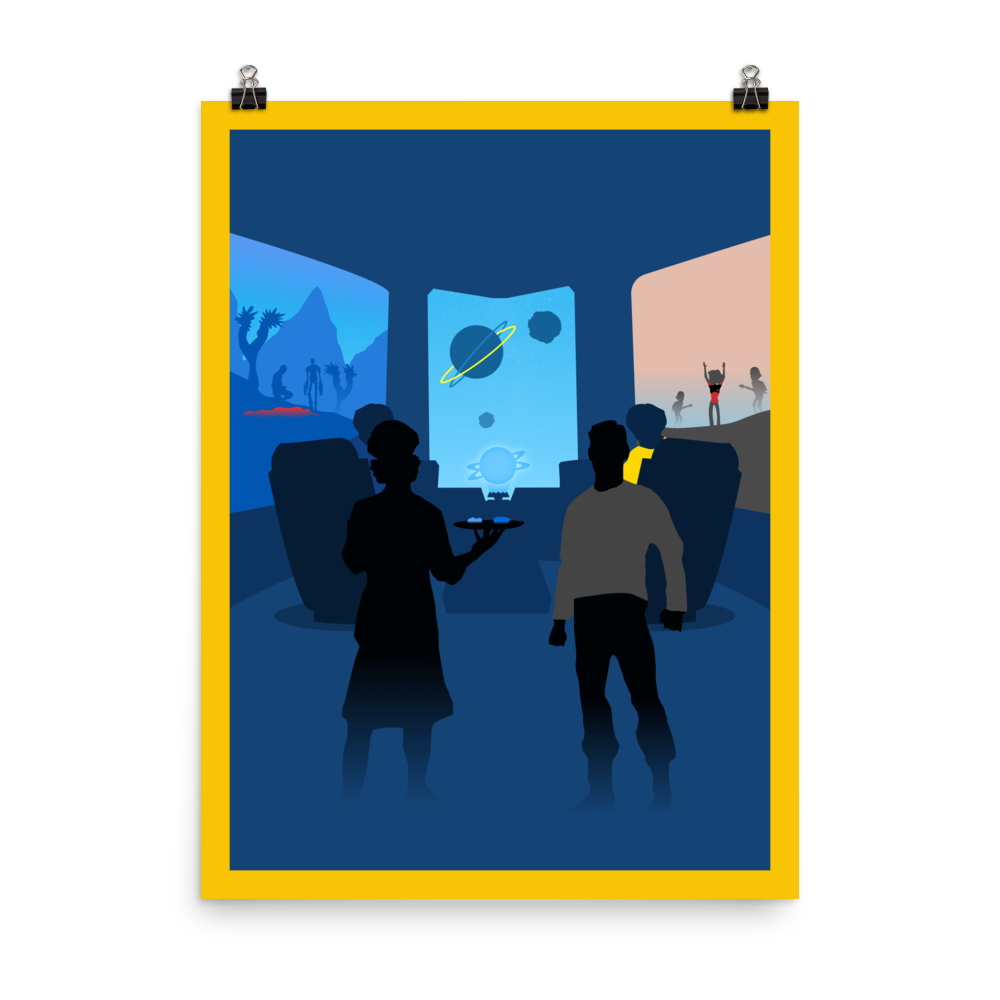 Starship Captains Minimalist Board Game Art Poster