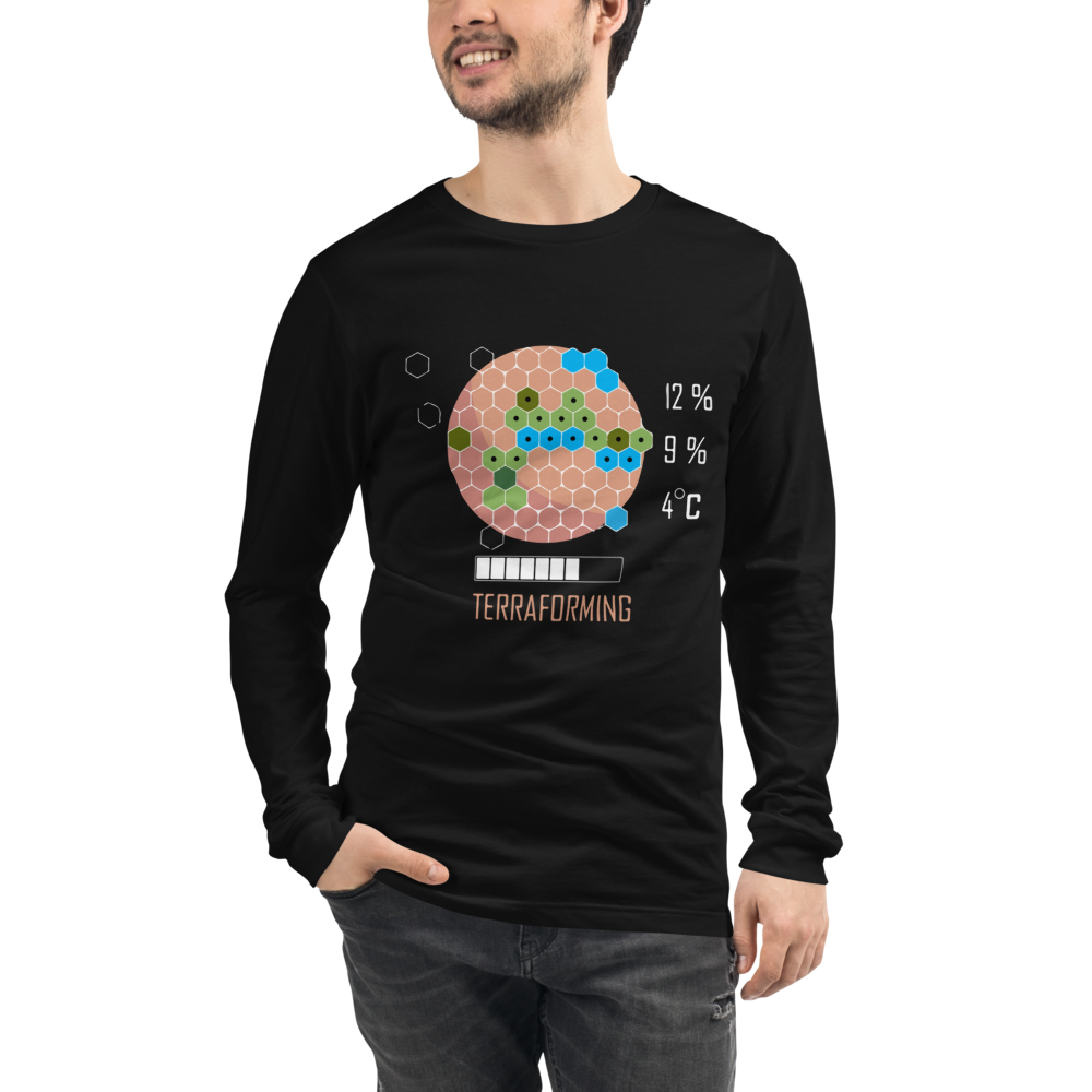 16 Bit Terraforming Mars Unisex Long Sleeve T-shirt