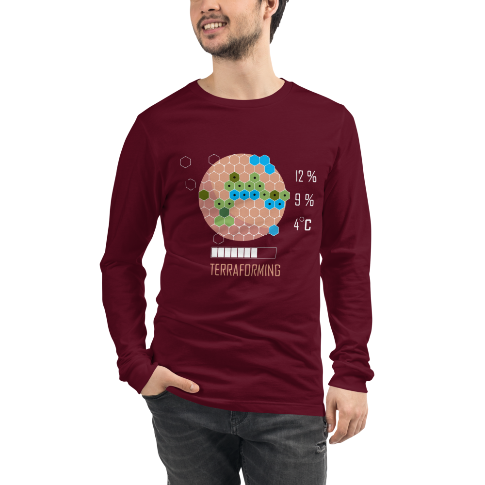 16 Bit Terraforming Mars Unisex Long Sleeve T-shirt