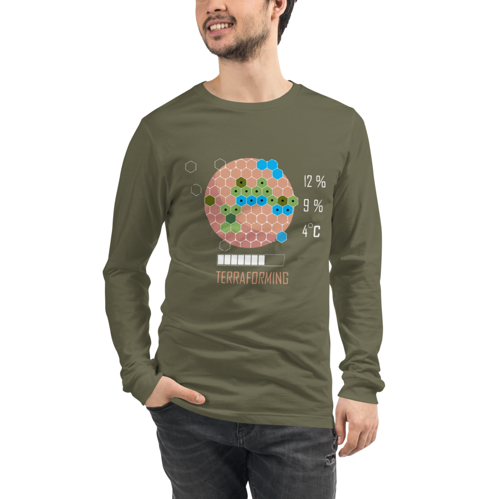 16 Bit Terraforming Mars Unisex Long Sleeve T-shirt