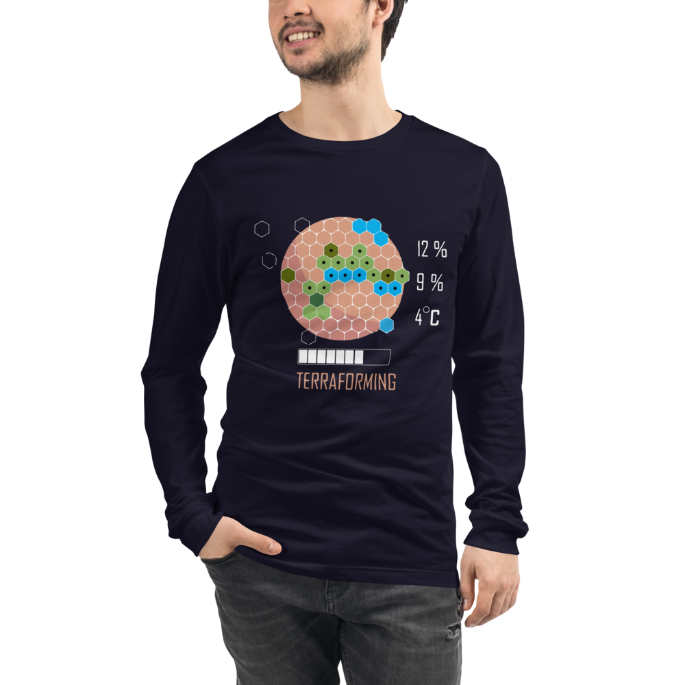 16 Bit Terraforming Mars Unisex Long Sleeve T-shirt